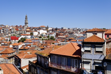 Clerigos Tower and Porto Old Cityの写真素材