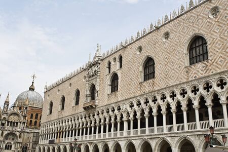 The Palazzo Ducale, built in Venetian Gothic style, is one of the main landmarks of Venice, Italy.のeditorial素材
