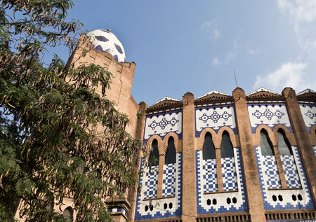 The bullfighting arena of Barcelona Catalonia Spain also called La Monumentalのeditorial素材