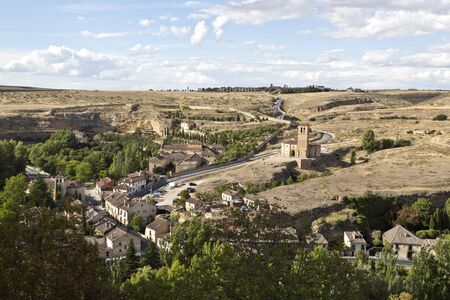View of the Templar Church of Vera Cruz seen from the El Alcazar castle-palace in Segovia, Spainのeditorial素材