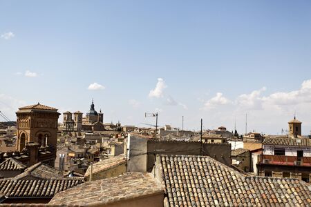 Looking out over the roofs of the old city of Toledo in Spain.の写真素材