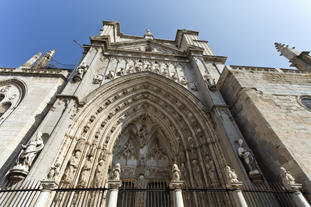 Portal of the Lions of the Cathedral of Toledo, Spainの写真素材