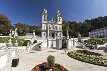 The neoclassical Basilica of Bom Jesus (Good Jesus) in Braga, Portugalのeditorial素材