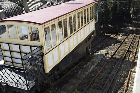 Inaugurated in 1882, the Bom Jesus do Monte Funicular in Braga, Portugal, is the oldest funicular in the world moved by water counterbalancing.のeditorial素材