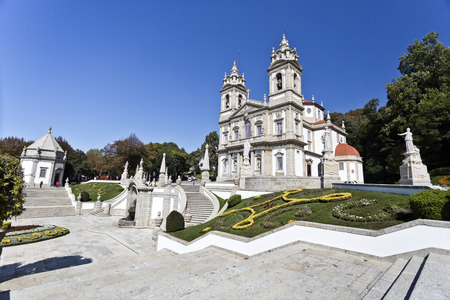 The neoclassical Basilica of Bom Jesus (Good Jesus) in Braga, Portugalの写真素材