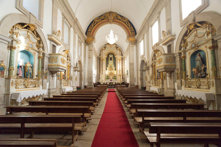 General view of the interior of the Church of Our Lady in the Peneda Geres National Park, North of Portugalのeditorial素材