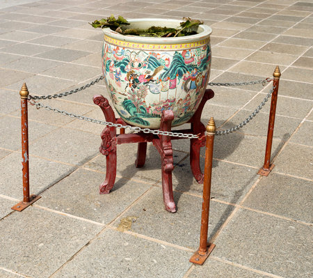 Detail of the decorations in and around Phra Thinang Wehart Chamrun at the Bang Pa-In summer palace...