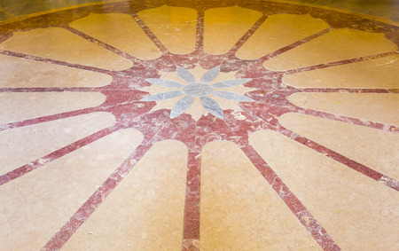 The marble floor of the entrance hall of the Monserrate Palace, an exotic palatial villa located near Sintra, Portugalの写真素材