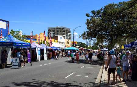 The Redcliffe Jetty Markets, on the foreshore in the heart of Redcliffe, are excellent for fresh farm produce, arts and crafts and ethnic food specialities.のeditorial素材