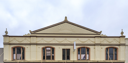 Variety of heritage listed building facades erected in late 19th century to early 20th century in Armidale, NSW, Australiaの写真素材