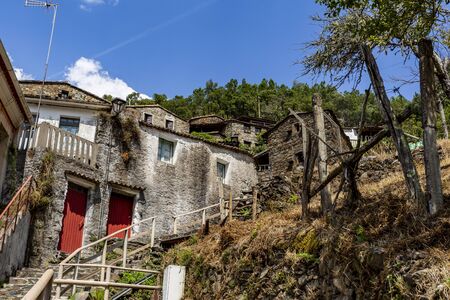 Steep access to the top of the village of Candal, nestled in the Lousa Mountain Range, Coimbra, Portugalの写真素材