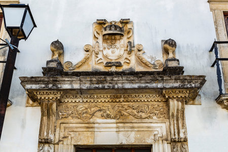 Portal of the Dispatch House belonging to the Church of Mercy, built in the 17th century, in the...