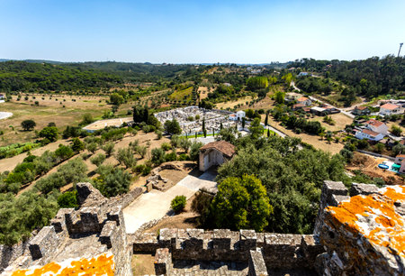 View of the town of Pombal seen from the keep of the 12th century castleの写真素材