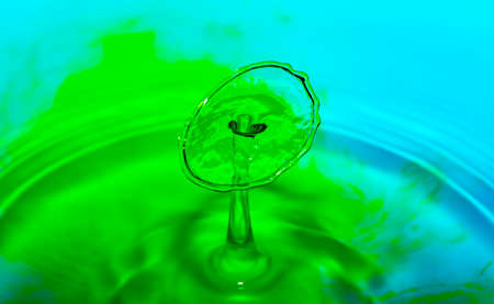 Water splash crown resulting after a drop collisionの写真素材