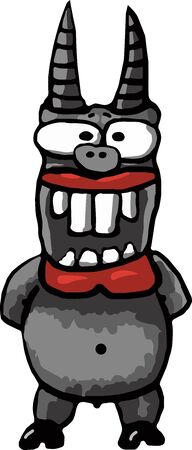 Vector illustration of a small smaling devilのイラスト素材