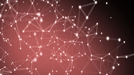 Big data. Technology background. Abstract background. Connecting dots on dark background. 3D...