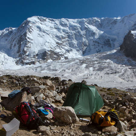 High altitude bivouacの写真素材