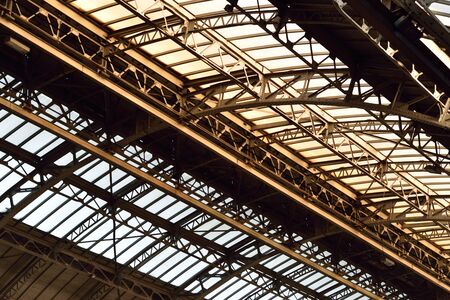 Patterns at the roof of railway stationの写真素材