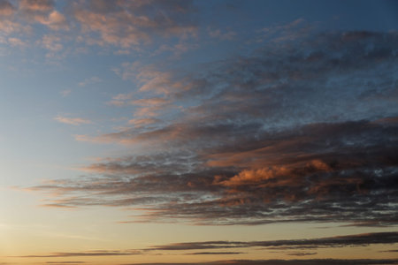 Dramatic view of clouds at sunset with impressionist tones