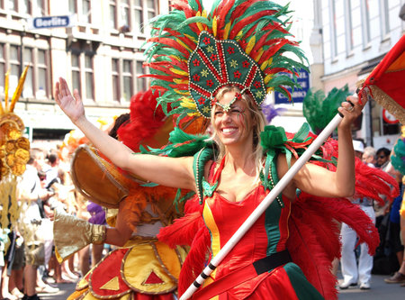 Copenhagen, Denmark - June 11, 2011 - Participant in the 29th annual Copenhagen Carnival parade...