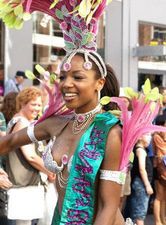 Copenhagen, Denmark - June 11, 2011 - Participant in the 29th annual Copenhagen Carnival parade...