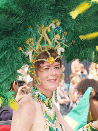 COPENHAGEN - MAY 26: Participant in the 30th annual Copenhagen Carnival parade of fantastic...