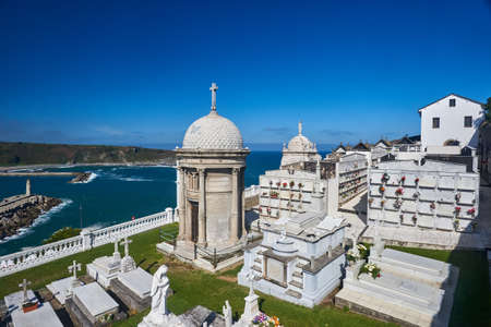 Detail of the picturesque cemetery in the Asturian town of Luarca.の写真素材