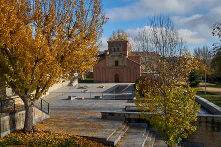 Church of Santiago in Salamanca in autumnの写真素材