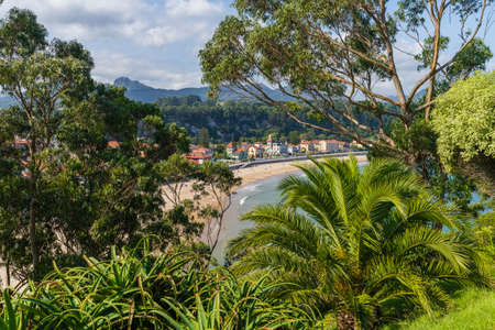 View of the town of Ribadesella in Asturias.の写真素材