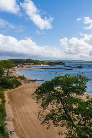 Playa de los Peligros in the city of Santander in Cantabria, Spainの写真素材