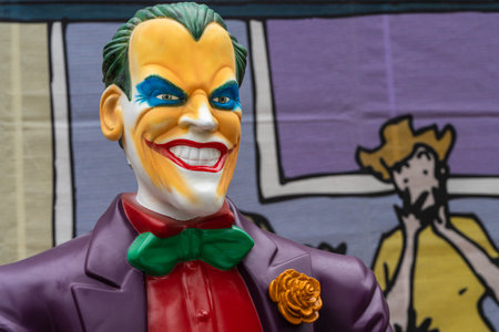 A Coruna, Spain, August 16, 2021. El Joker comic character at Salon del Comic in the city of A Coruna in Galicia.のeditorial素材