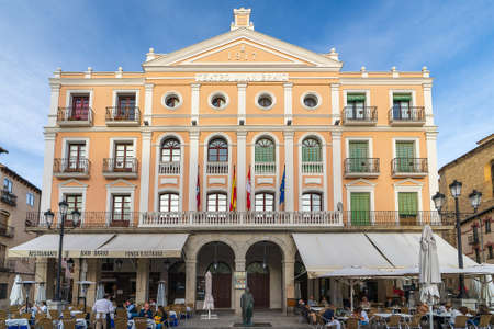Segovia, Spain, October 18, 2021. Juan Bravo Theater in Plaza Mayor of Segovia in Spainのeditorial素材