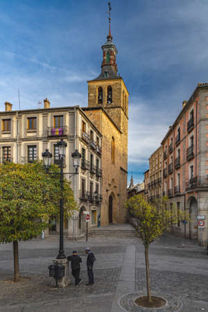 Segovia, Spain, October 18, 2021. View of the Plaza Mayor of Segovia, in Spainのeditorial素材