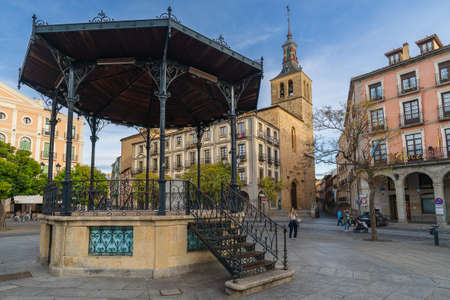 Segovia, Spain, October 18, 2021. View of the Plaza Mayor of Segovia, in Spainのeditorial素材