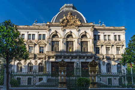 Facade of the building of the General Board of the Principality of Asturias in Oviedo.の写真素材
