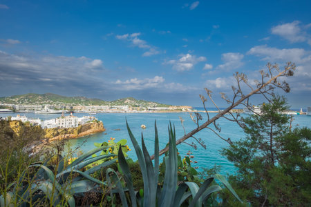 View of the touristic city of Ibiza in the Balearic Islands, Spain. . High quality photoの写真素材