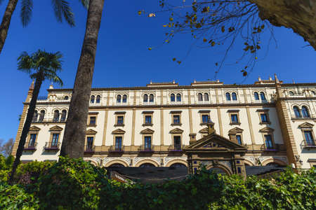 Seville, Spain, March 6, 2022. View of the luxurious Hotel Alfonso XIII in the city of Seville.のeditorial素材