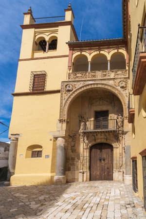 Ecija, Spain, March 9, 2022. View of the Valdehermoso palace in the Andalusian city of Ecija, in Seville.のeditorial素材