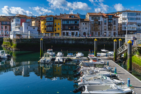 Llanes, Asturias, Spain, July 24, 2021. Port of the city of Llanes in the Cantabrian Sea, in...