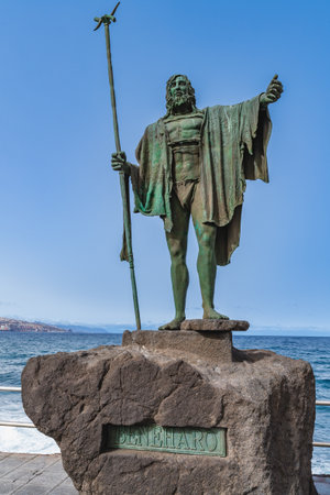 Candelaria, Tenerife, Spain, June 19, 2022.Statue of the Guanche king Beneharo in Candelaria, Tenerife, Canary Islands.のeditorial素材
