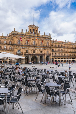Salamanca, Spain, June 08, 2022. View of the spectacular Plaza Mayor of Salamanca in Spainのeditorial素材