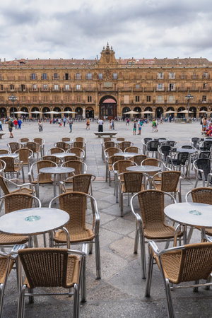 Salamanca, Spain, June 08, 2022. View of the spectacular Plaza Mayor of Salamanca in Spainのeditorial素材