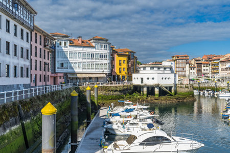 Llanes, Spain, July 24, 2021. View of the village of Llanes in Asturias, Spainのeditorial素材