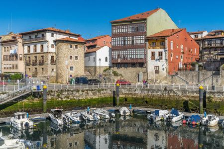 Llanes, Spain, July 24, 2021. View of the village of Llanes in Asturias, Spainのeditorial素材