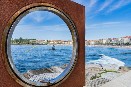 Sanxenxo, Spain, September 6, 2023. Silgar beach in Sangenjo, Pontevedra, Galicia.のeditorial素材