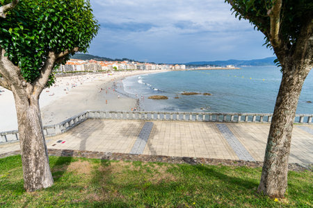 Sanxenxo, Spain, September 6, 2023. Silgar beach in Sangenjo, Pontevedra, Galicia.のeditorial素材