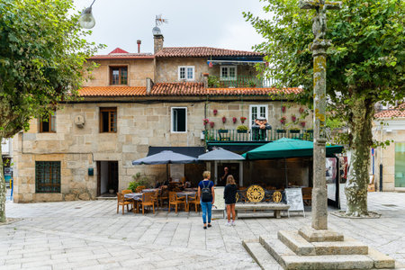 O Grove, Spain, September 9, 2023. Street in the city of El Grove, in Pontevedra, Galicia.