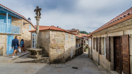 Combarro, Spain, September 5, 2024. View of the town of Cobarro in Pontevedra, Galicia