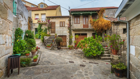 Combarro, Spain, September 5, 2024. View of the town of Cobarro in Pontevedra, Galiciaの写真素材