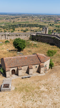 Castle of the monumental city of Trujillo, in Extremadura, Spain.の写真素材